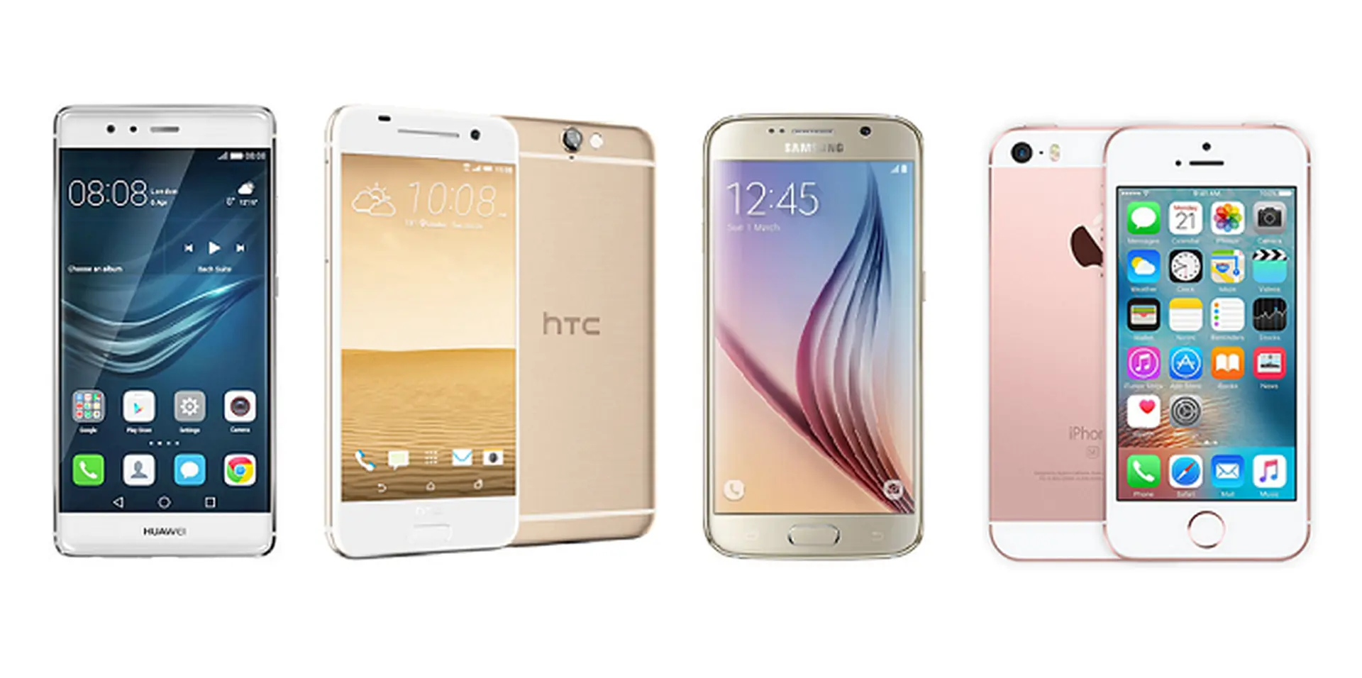 So sánh cấu hình Huawei P9, Samsung Galaxy S6, HTC One A9 và iPhone SE