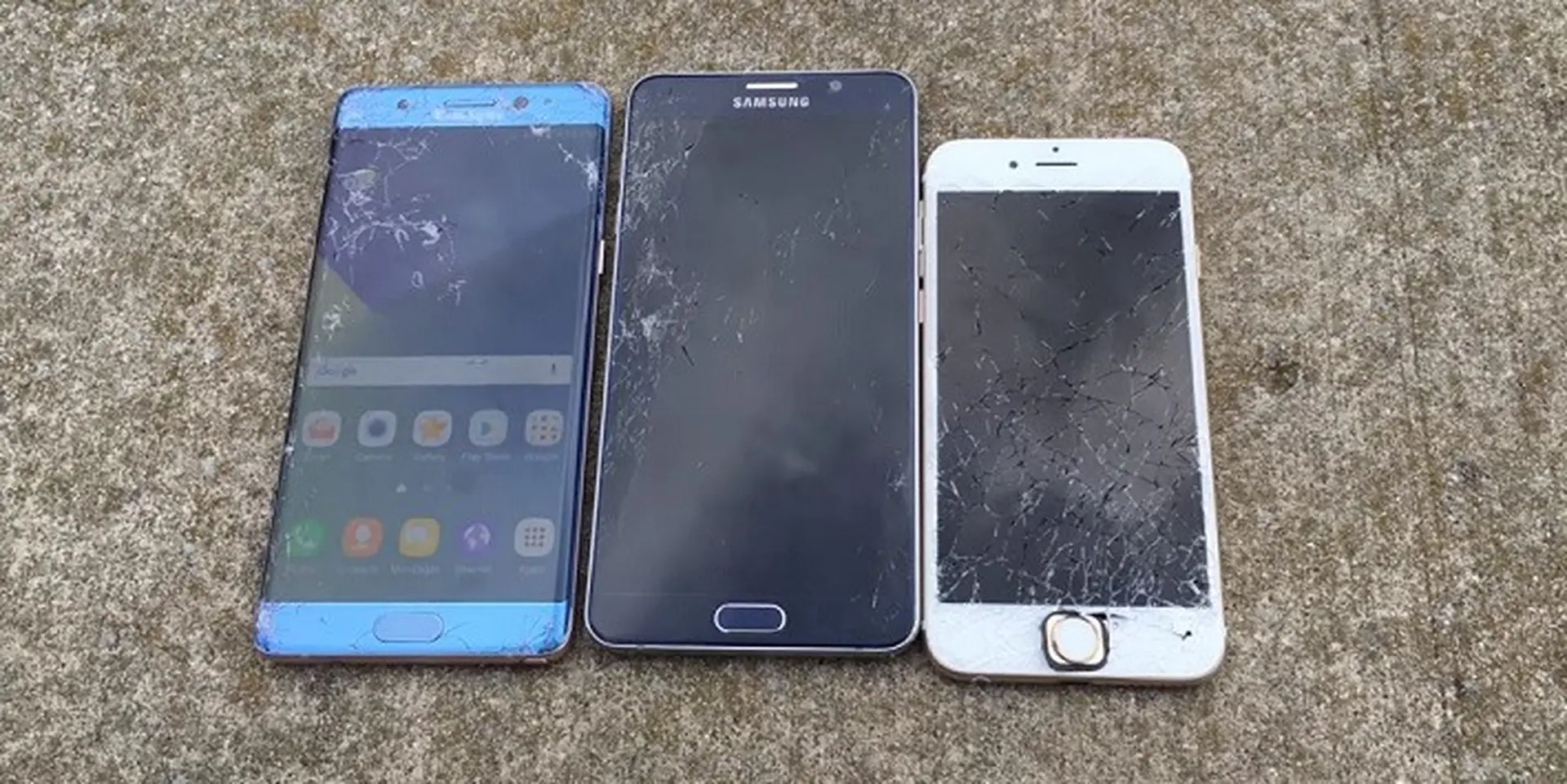 Thử nghiệm thả rơi Note 7, iPhone 6s và Note 5: máy nào bền hơn?