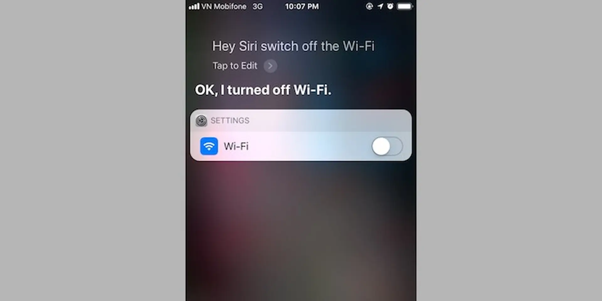 Đã có thể sử dụng Siri để "nhờ" tắt hẳn Wifi và Bluetooth