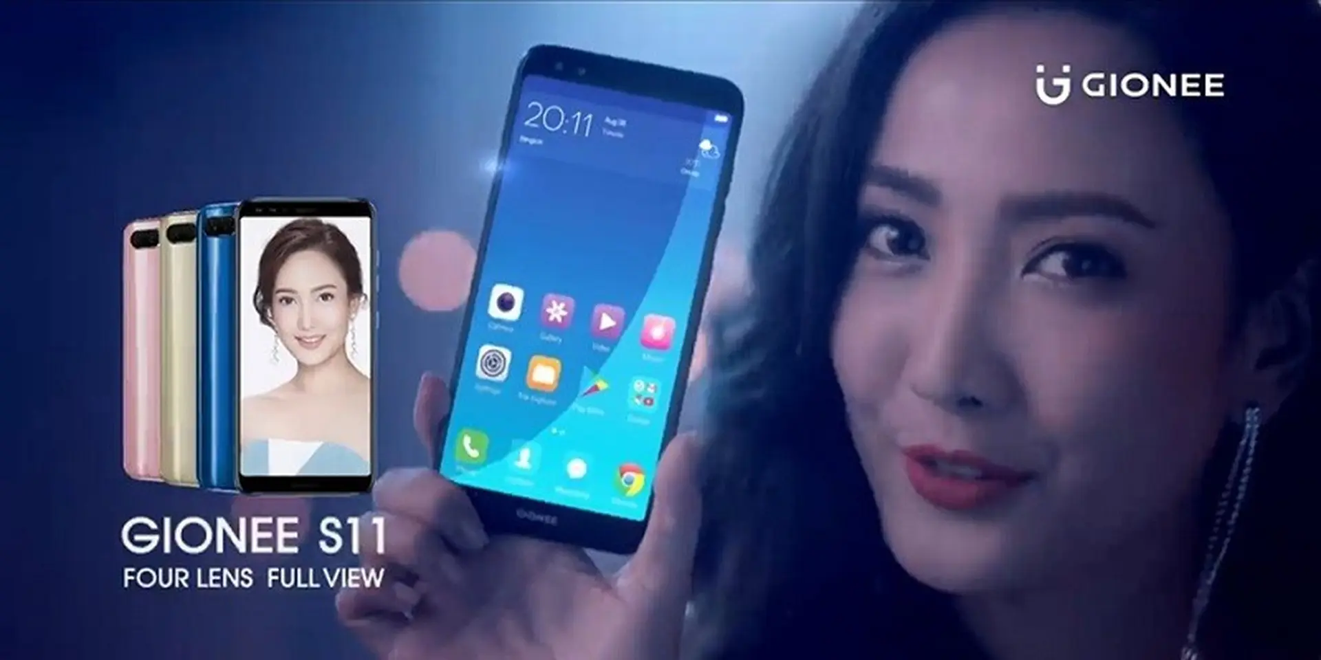 Đây là thông số cấu hình của Gionee S11: 4 camera, màn hình tỷ lệ 18:9