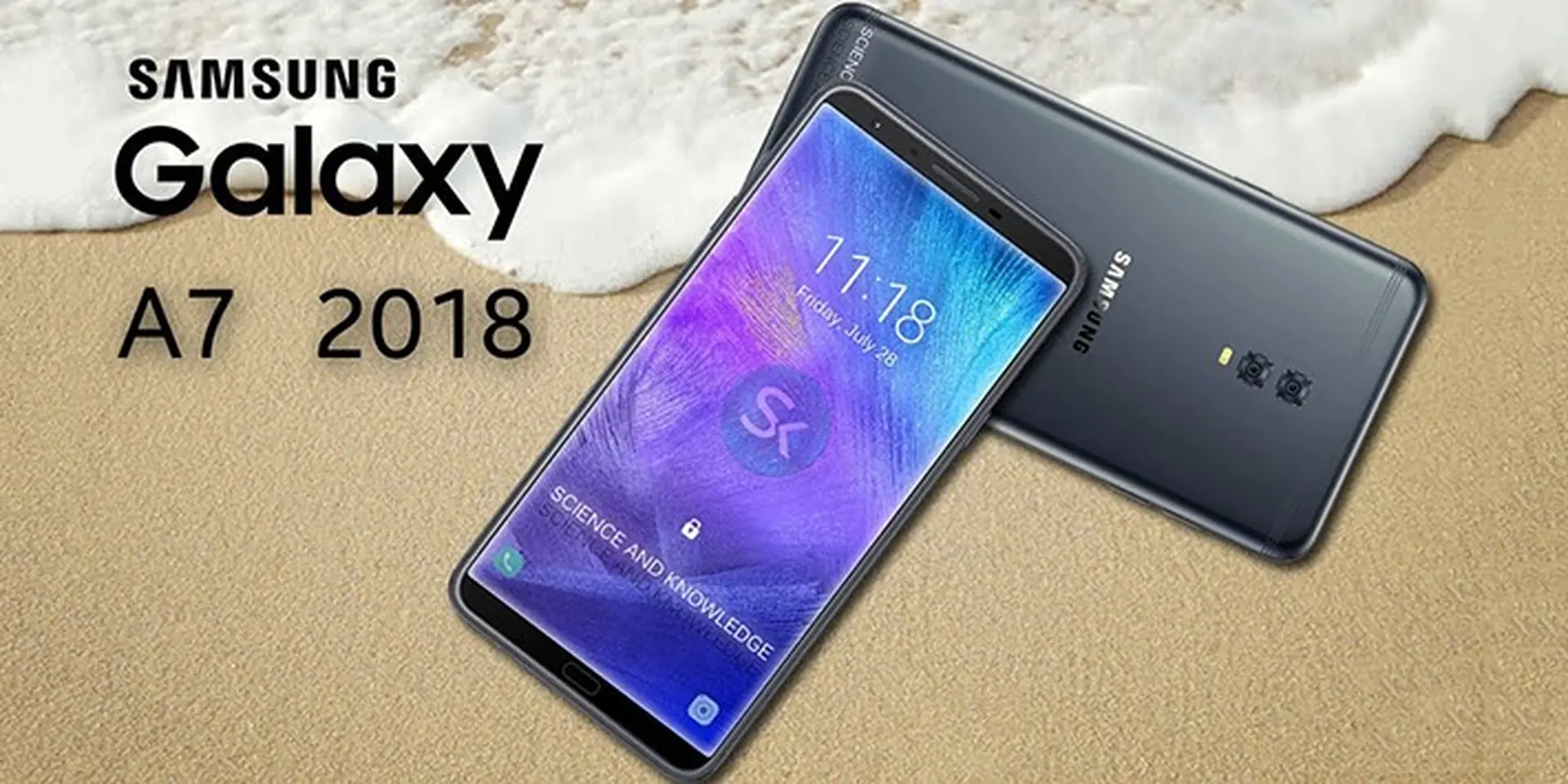 Galaxy A7 (2018) bất ngờ lộ ảnh thực tế với màn hình vô cực và camera selfie kép