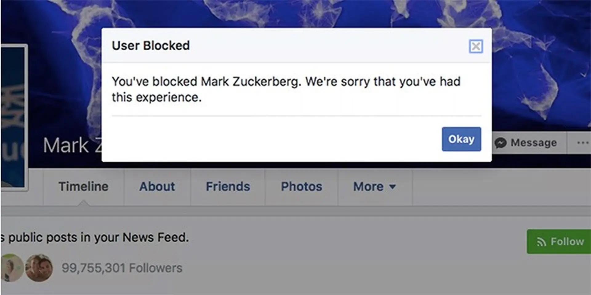 Có thể bạn chưa biết: Facebook đã cho phép chặn cha đẻ của mình Mark Zuckerberg