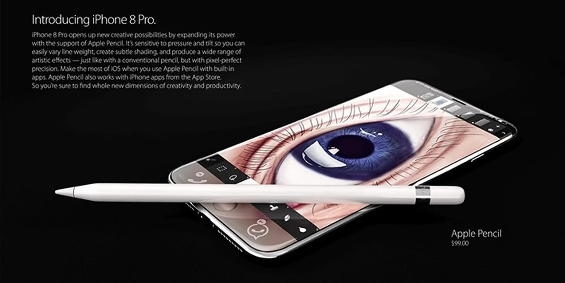 Concept iPhone 8 lạ mắt có camera kép, cảm biến võng mạc