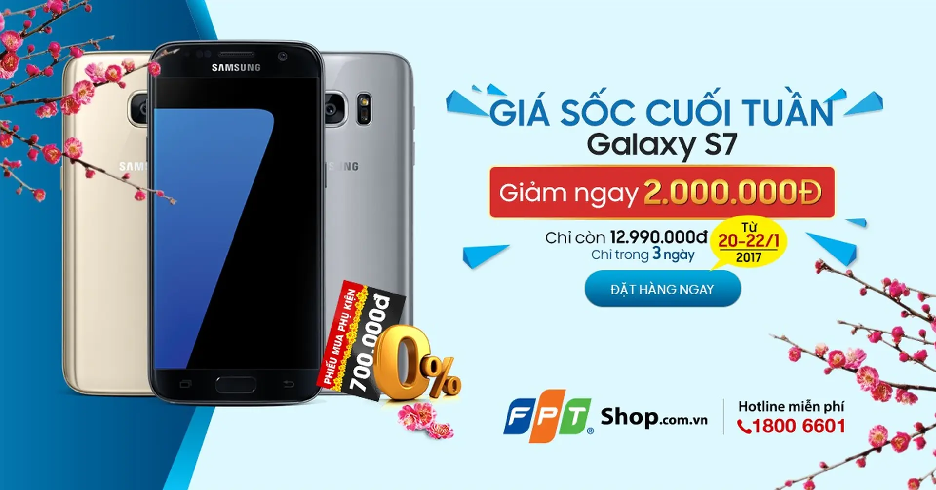 Samsung Galaxy S7 giảm sốc 2 triệu đồng tại FPT Shop