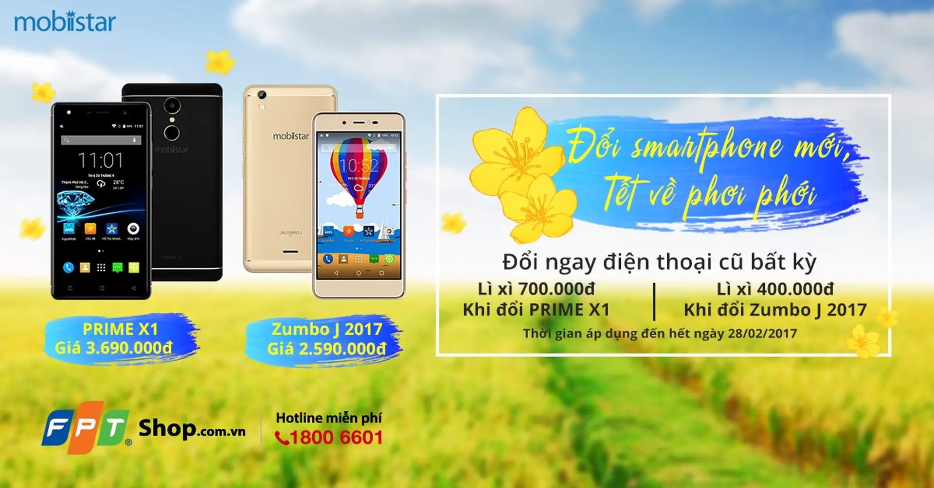 Đổi Smartphone mới – đón xuân phơi phới cùng Mobiistar