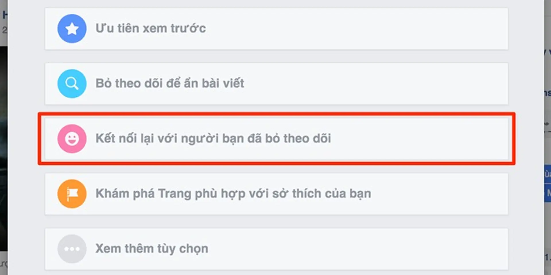 Cách chuộc lại lỗi lầm sau khi ấn nhầm nút Unfollow trên Facebook