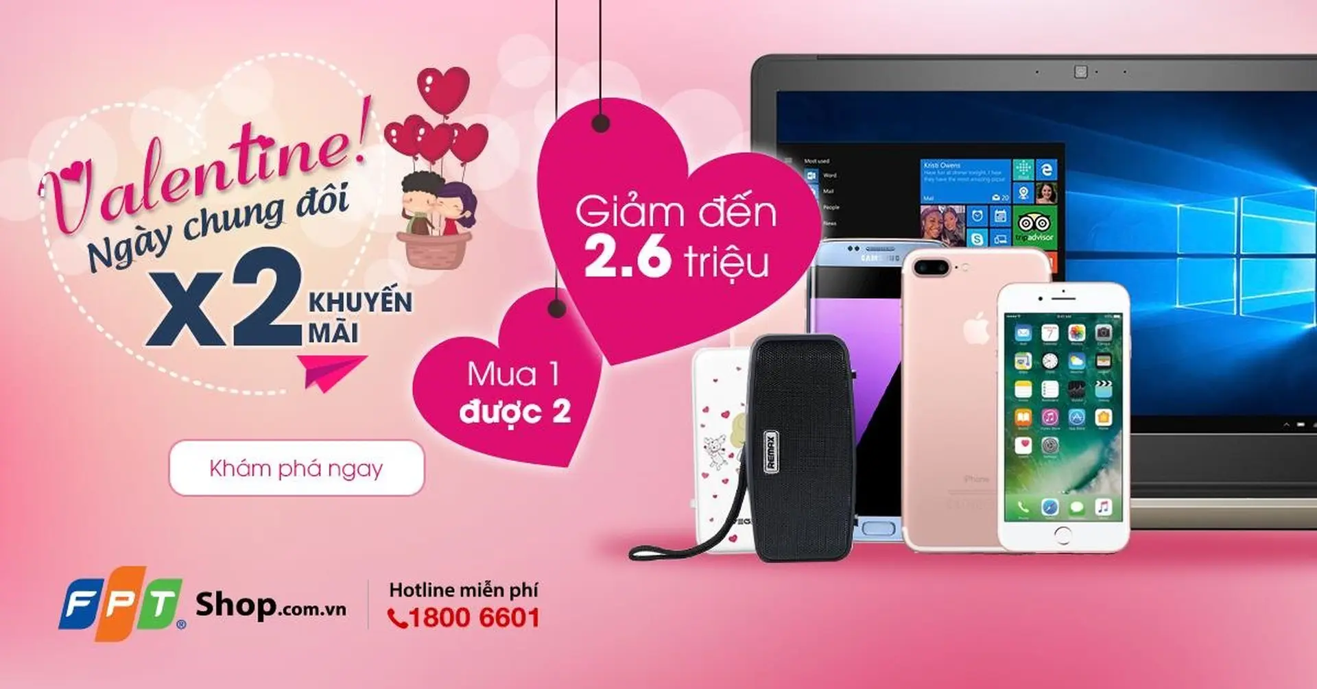 Ngày Valentine chung đôi, đến FPT Shop nhân đôi quà tặng