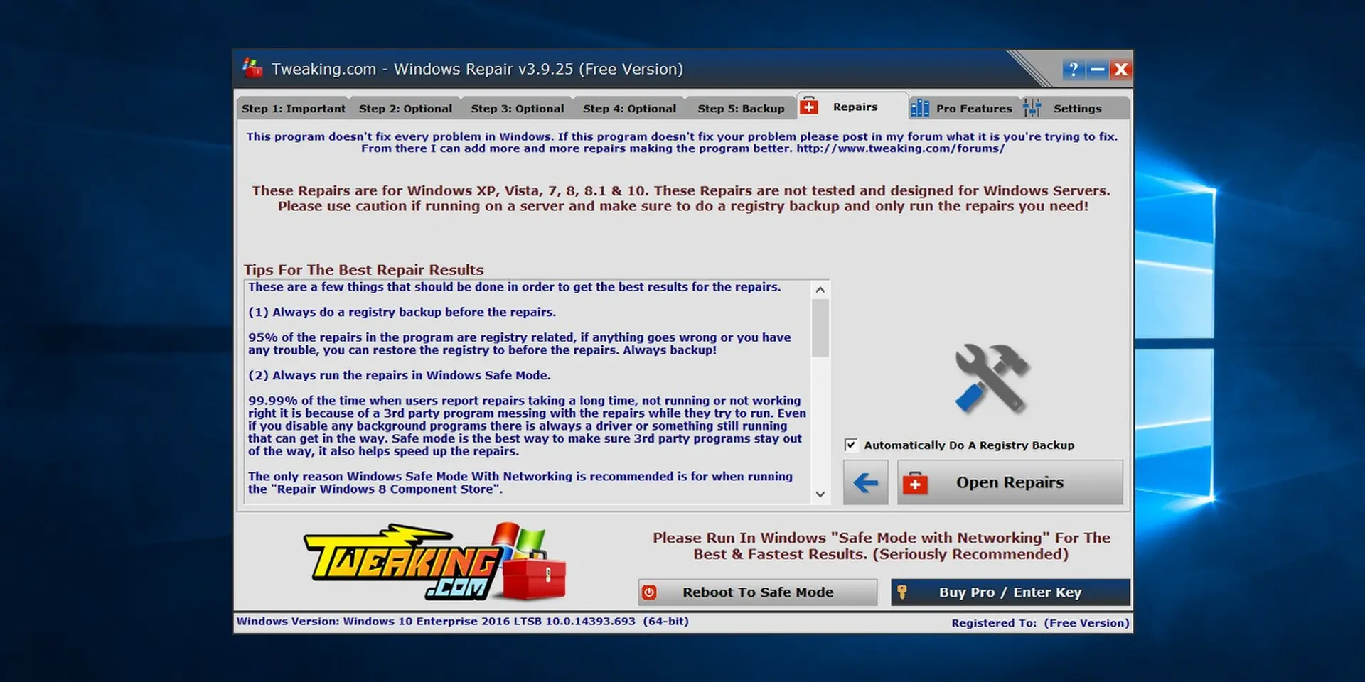 Sử dụng Windows Repair Tool để sửa lỗi trên Windows
