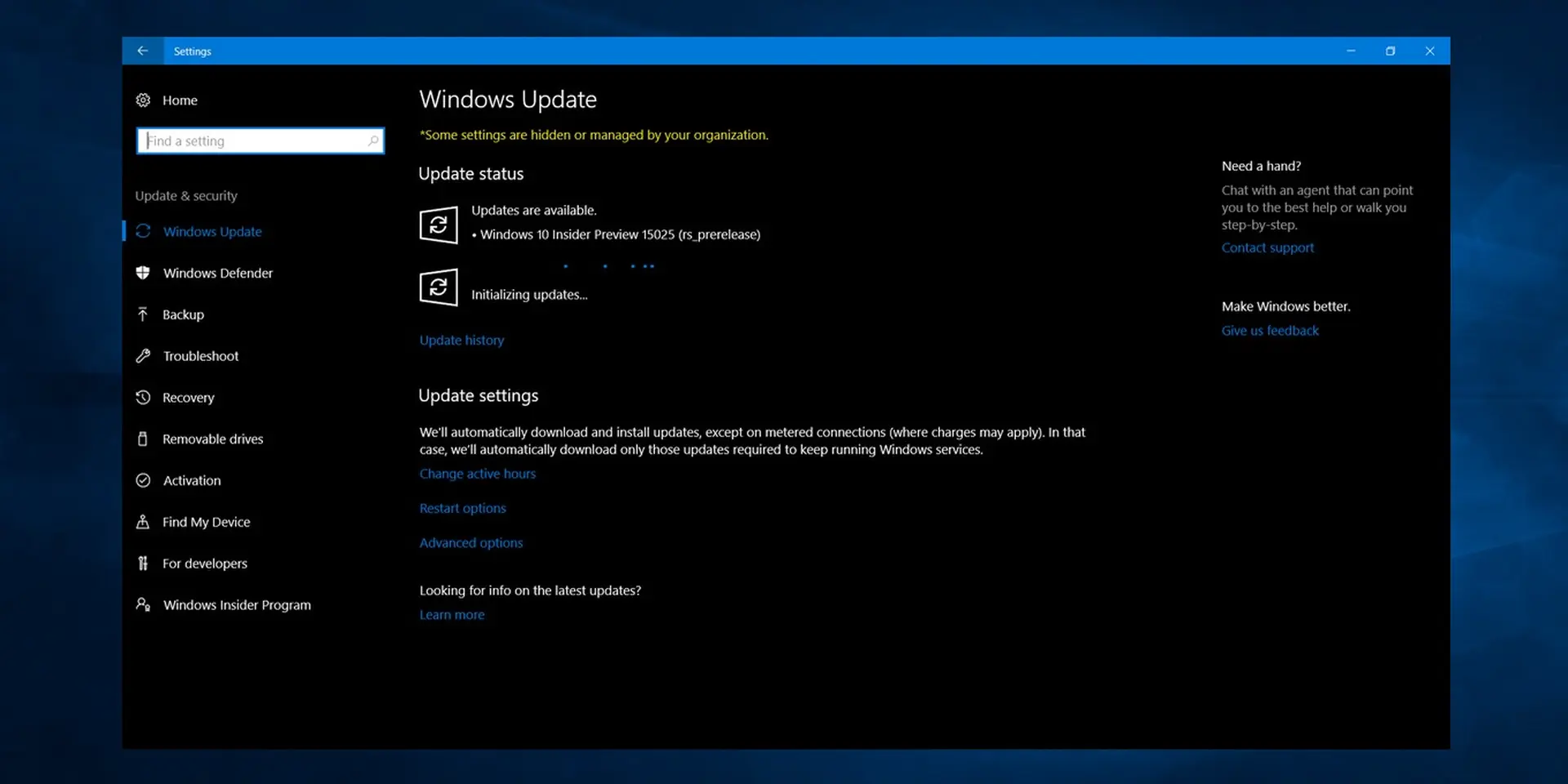 Khắc phục lỗi khi tải về bản cập nhật Windows 10 Build 15025