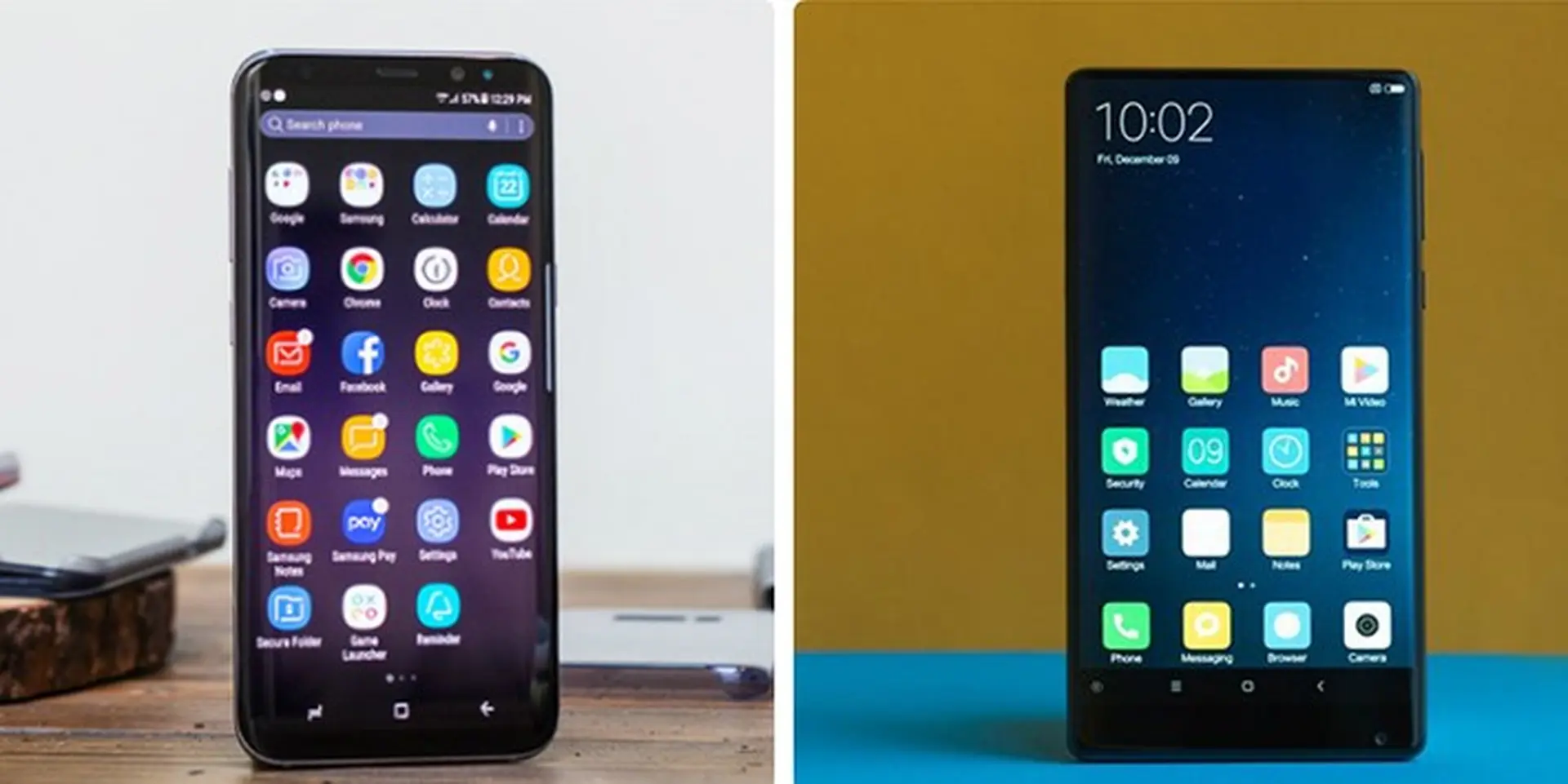 So sánh Samsung Galaxy S8 và Xiaomi Mi MIX: cuộc chiến không viền