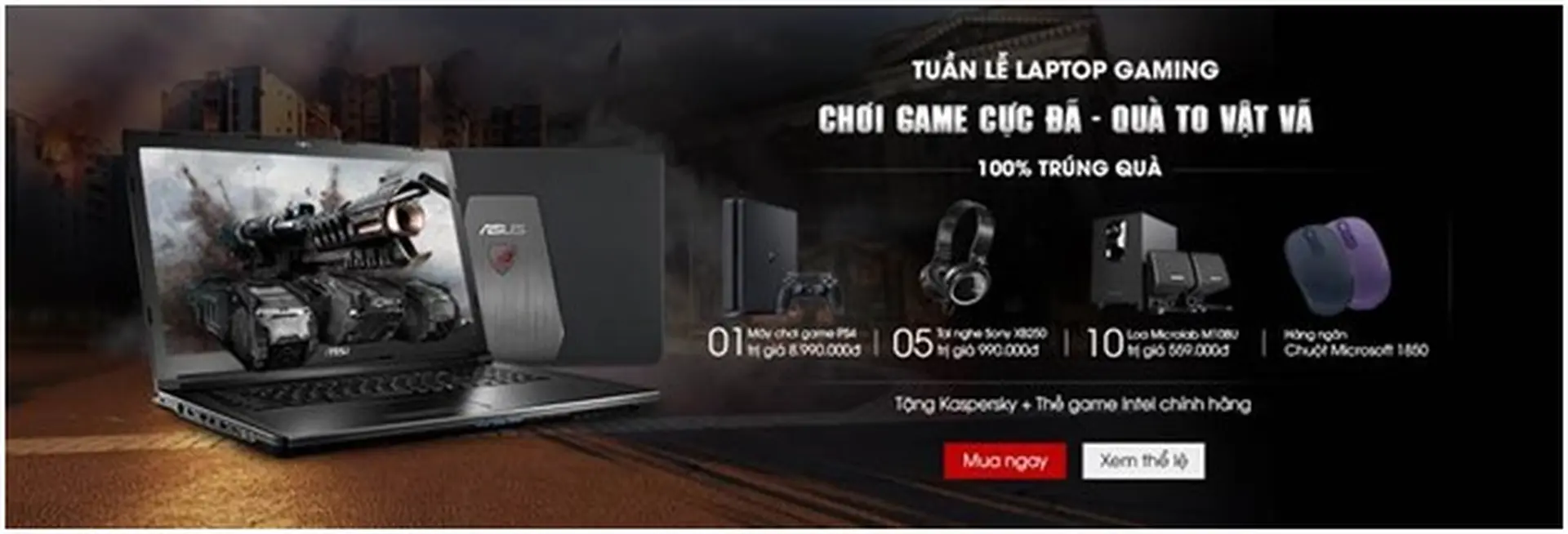 Mua laptop gaming nhận máy chơi game Play Station PS4 trị giá 9 triệu đồng tại FPT Shop