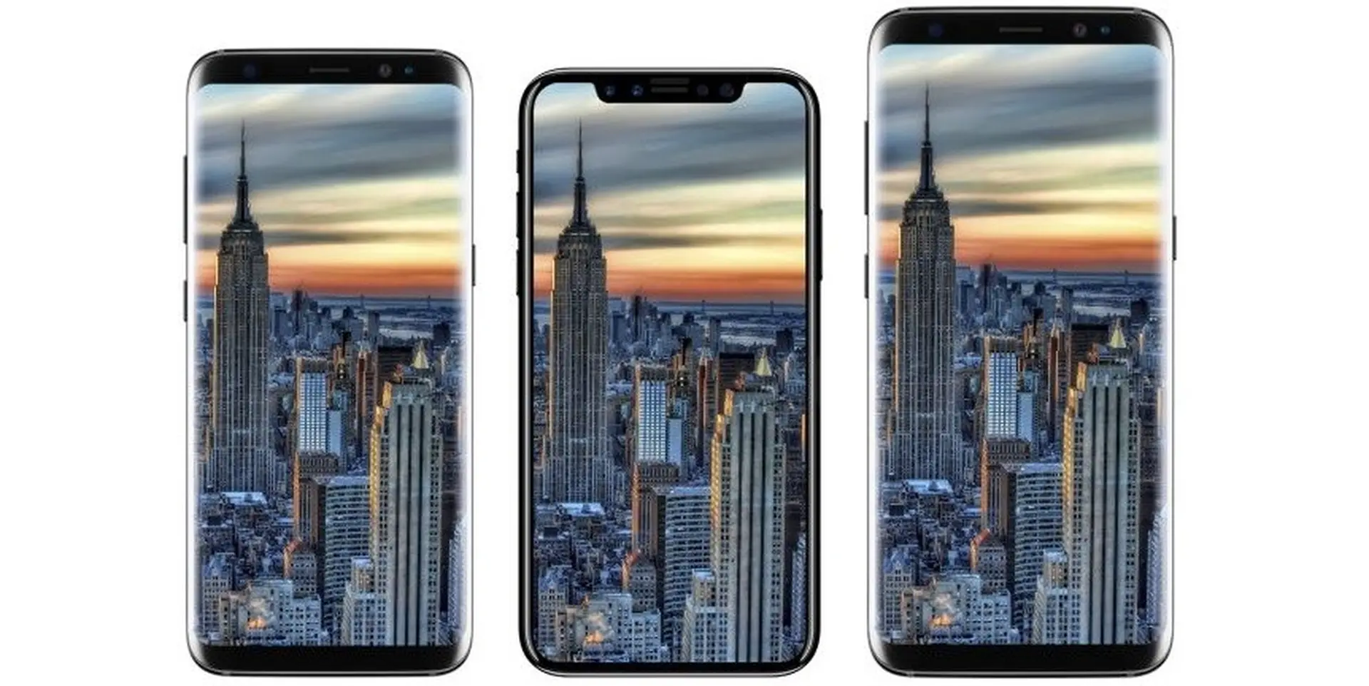 iPhone 8 với thiết kế cực cuốn hút được đặt cạnh Galaxy S8 và S8 Plus