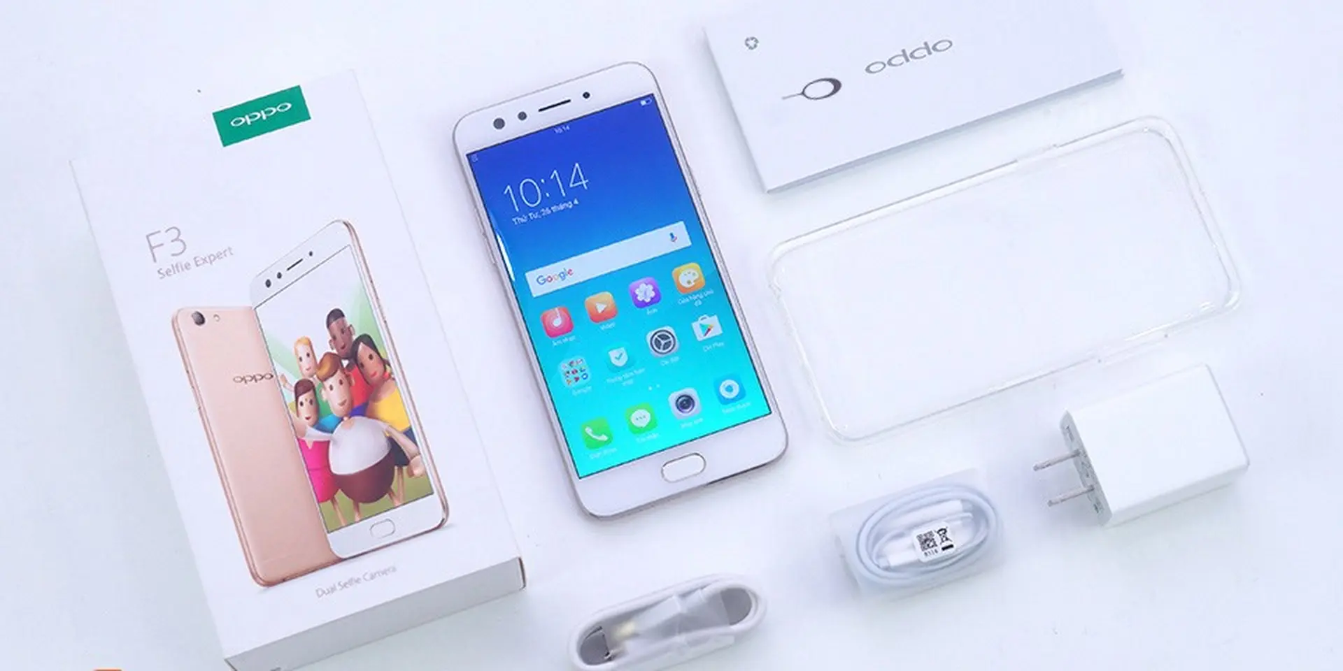 Khui hộp OPPO F3: Chuyên gia selfie "lai" giữa F1s và F3 Plus với 2 camera selfie