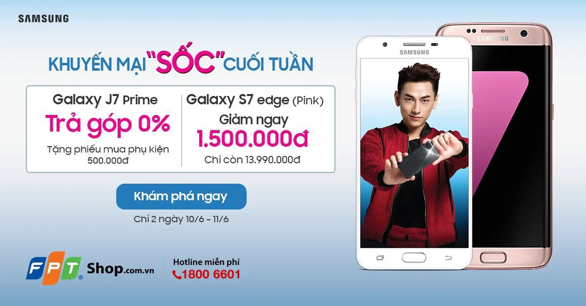 Galaxy S7 Edge giảm 1,5 triệu đồng tại FPT Shop