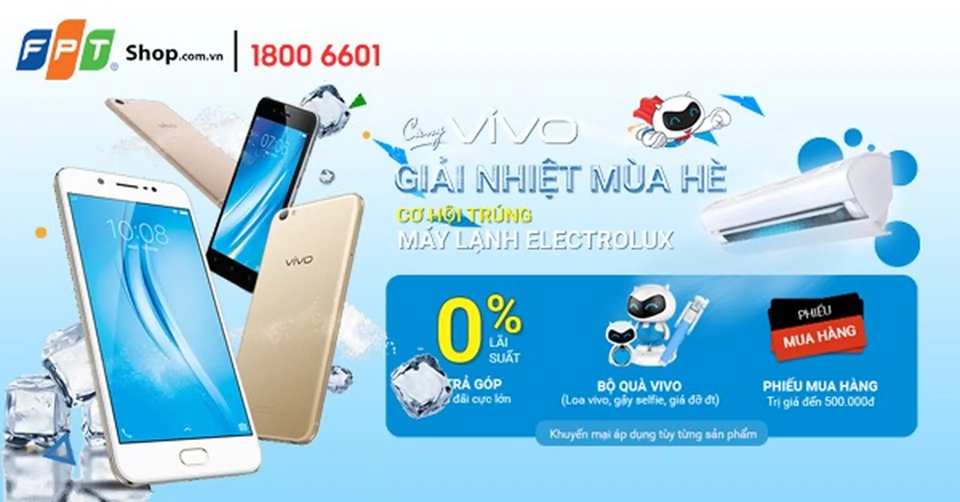 HOT - Đã tìm ra các khách hàng trúng máy lạnh Electrolux khi mua điện thoại Vivo tại FPT Shop trong tuần thứ 2