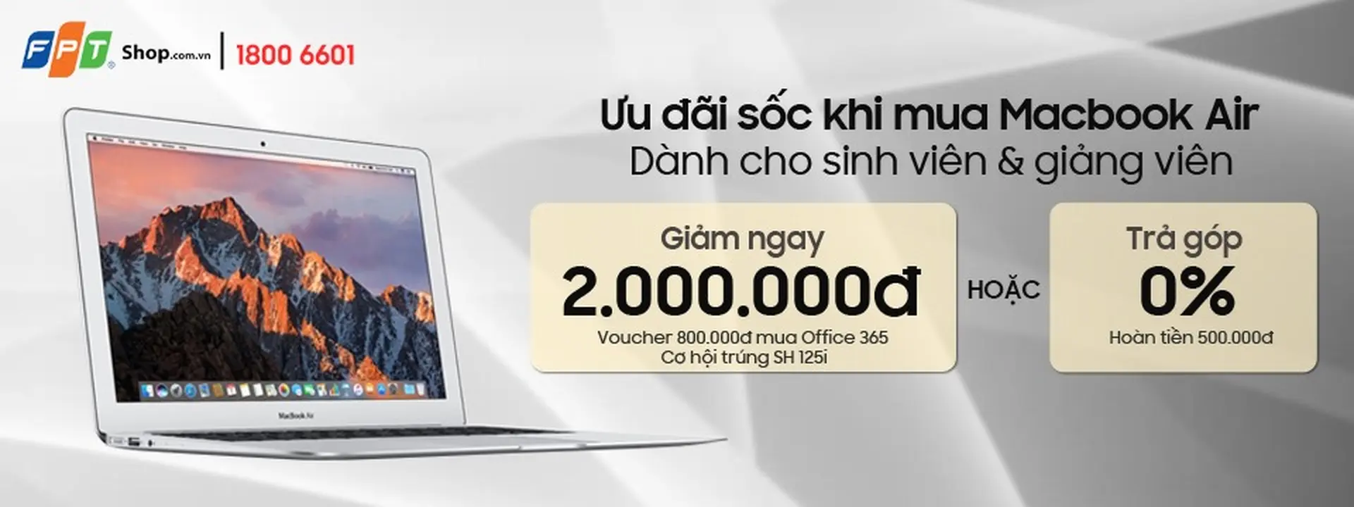 Apple Education đã có mặt tại Việt Nam, giảm 2 triệu khi mua Macbook Air tại FPT Shop