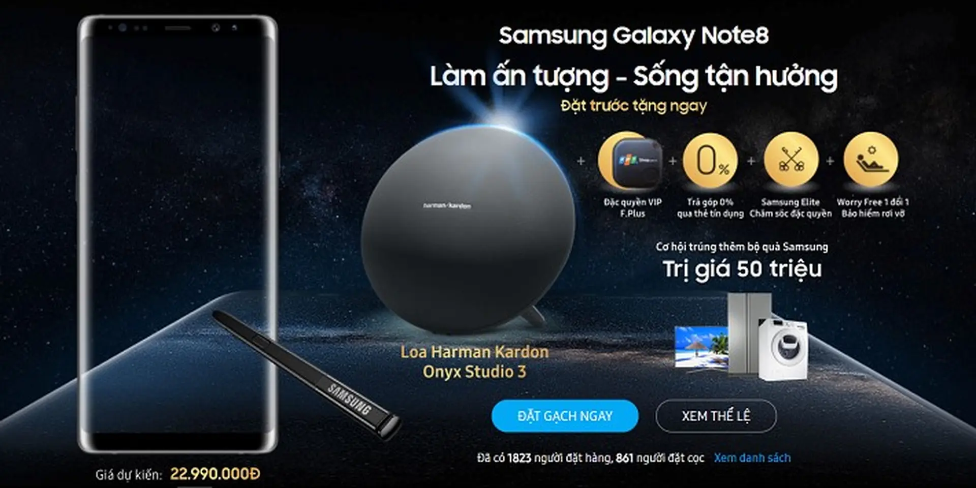 Cùng chiêm ngưỡng bộ quà tặng dành cho khách hàng ‘’đặt gạch’’ Galaxy Note 8 tại FPT Shop