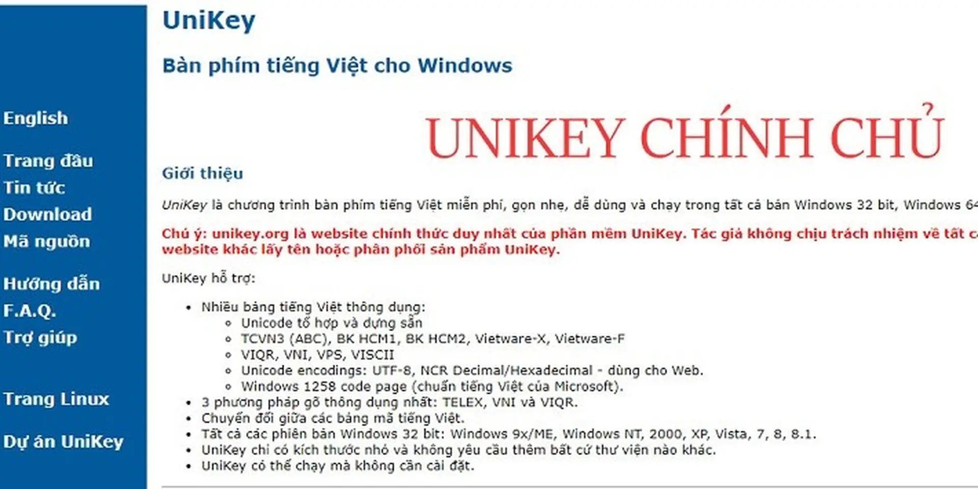 [Lưu Ý] Bộ gõ Unikey chính chủ chỉ có duy nhất tại Unikey.org