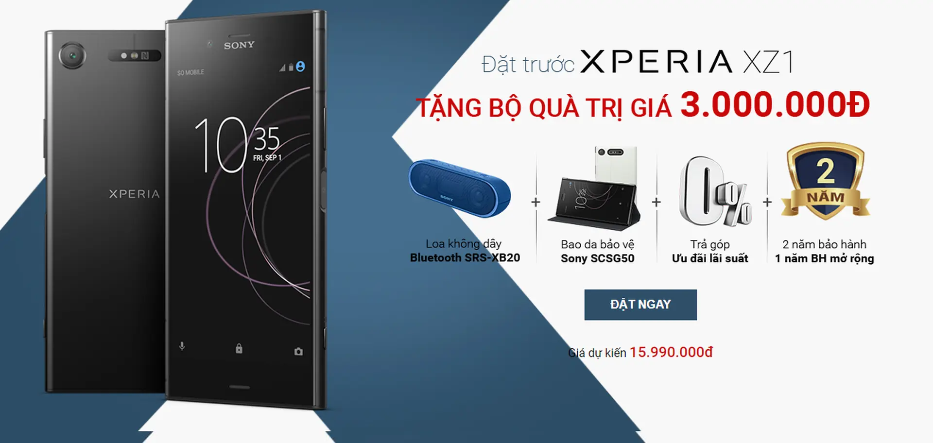 FPT Shop tặng bộ quà công nghệ 3 triệu đồng cho khách đặt trước Sony Xperia XZ1