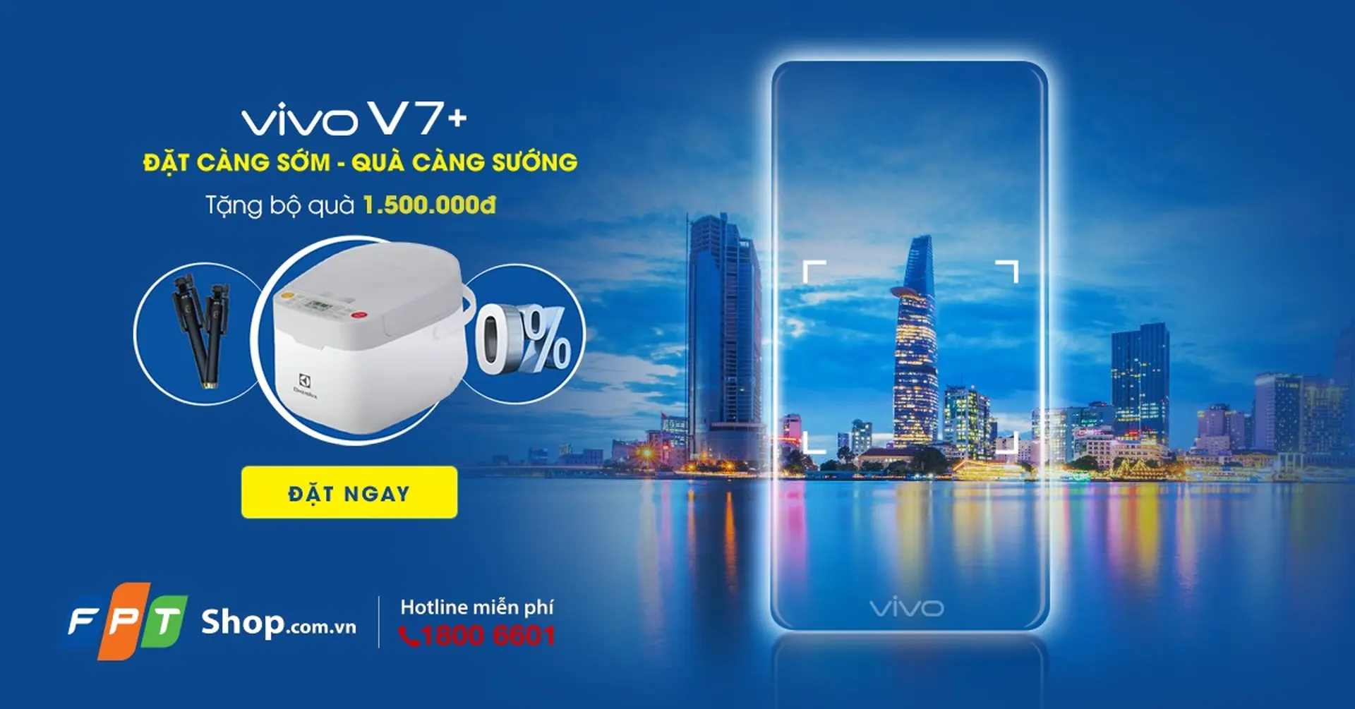 Đặt trước Vivo V7+ tại FPT Shop nhận quà trị giá 1,5 triệu đồng