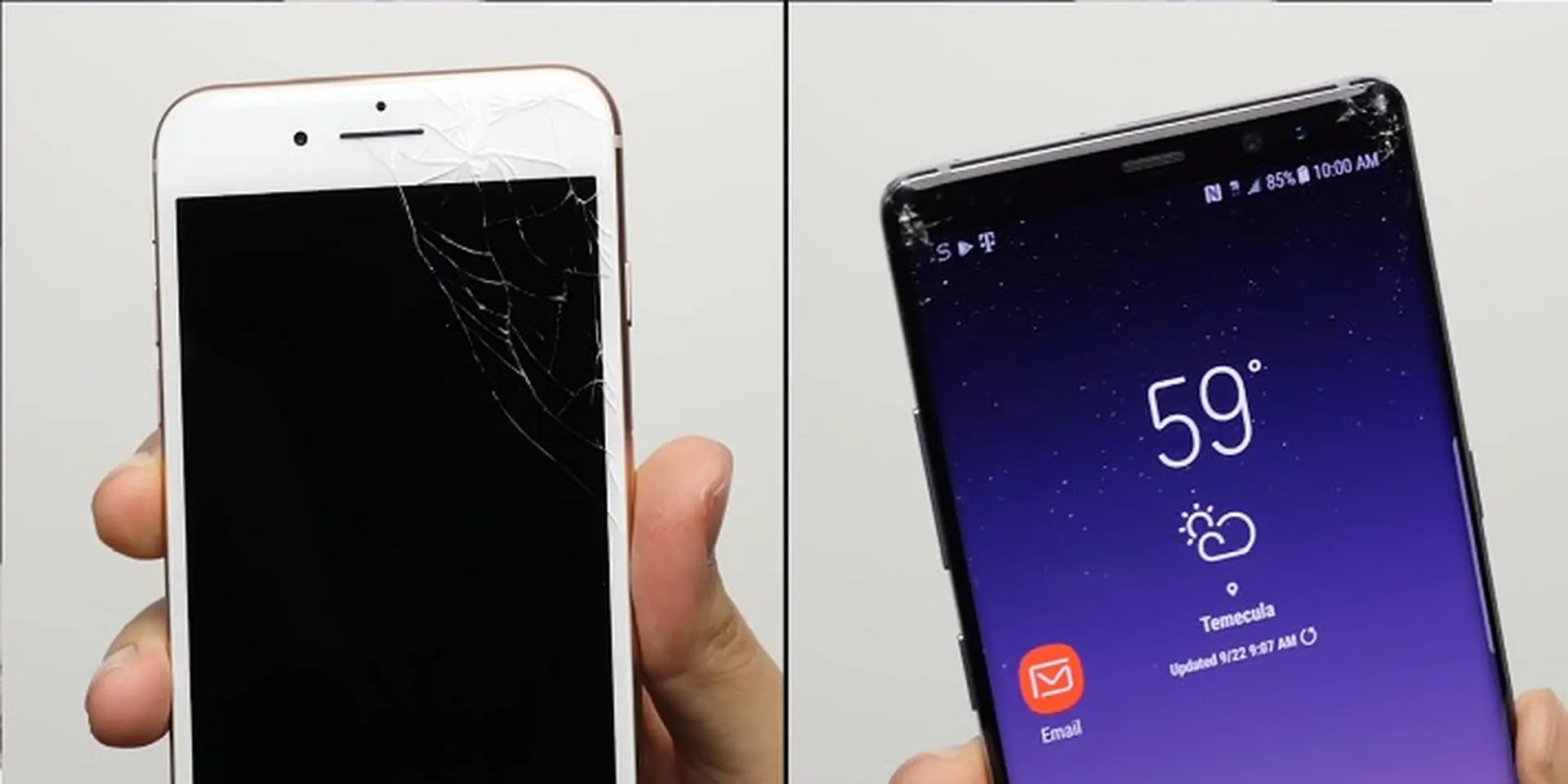 Thả rơi iPhone 8 Plus và Galaxy Note8: Táo sẽ "mẻ" hay Sung sẽ "sứt" ???