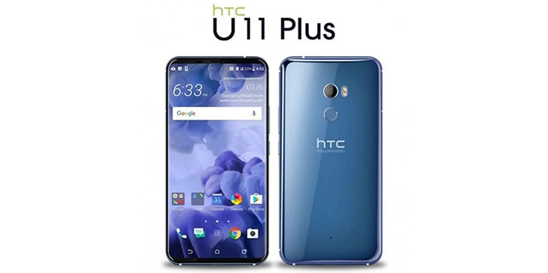 HTC U11 Plus lộ vẻ đẹp khó cưỡng với màn hình không viền trong loạt ảnh render mới