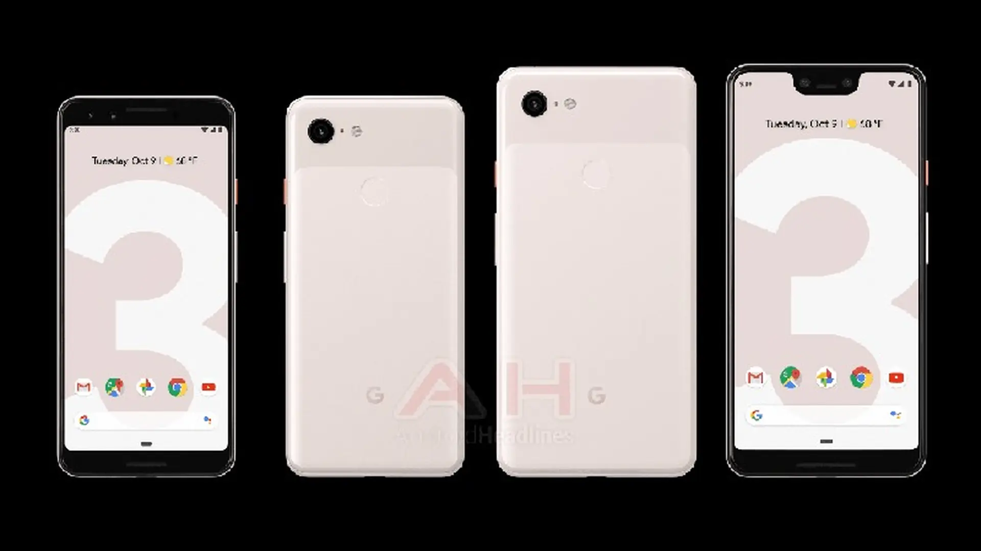 Google Pixel 3 và Pixel 3 XL lộ diện trong loạt ảnh render mới, có cả màu hồng bắt mắt