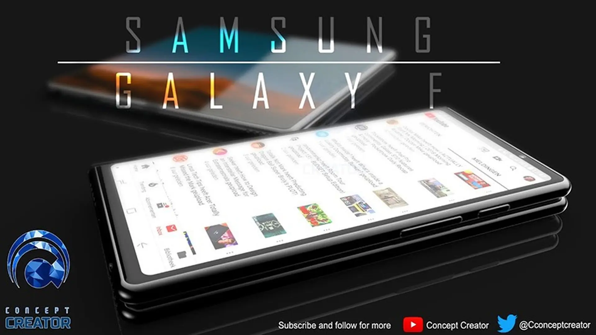 Mãn nhãn trước concept smartphone màn hình gập Samsung Galaxy F tuyệt đẹp