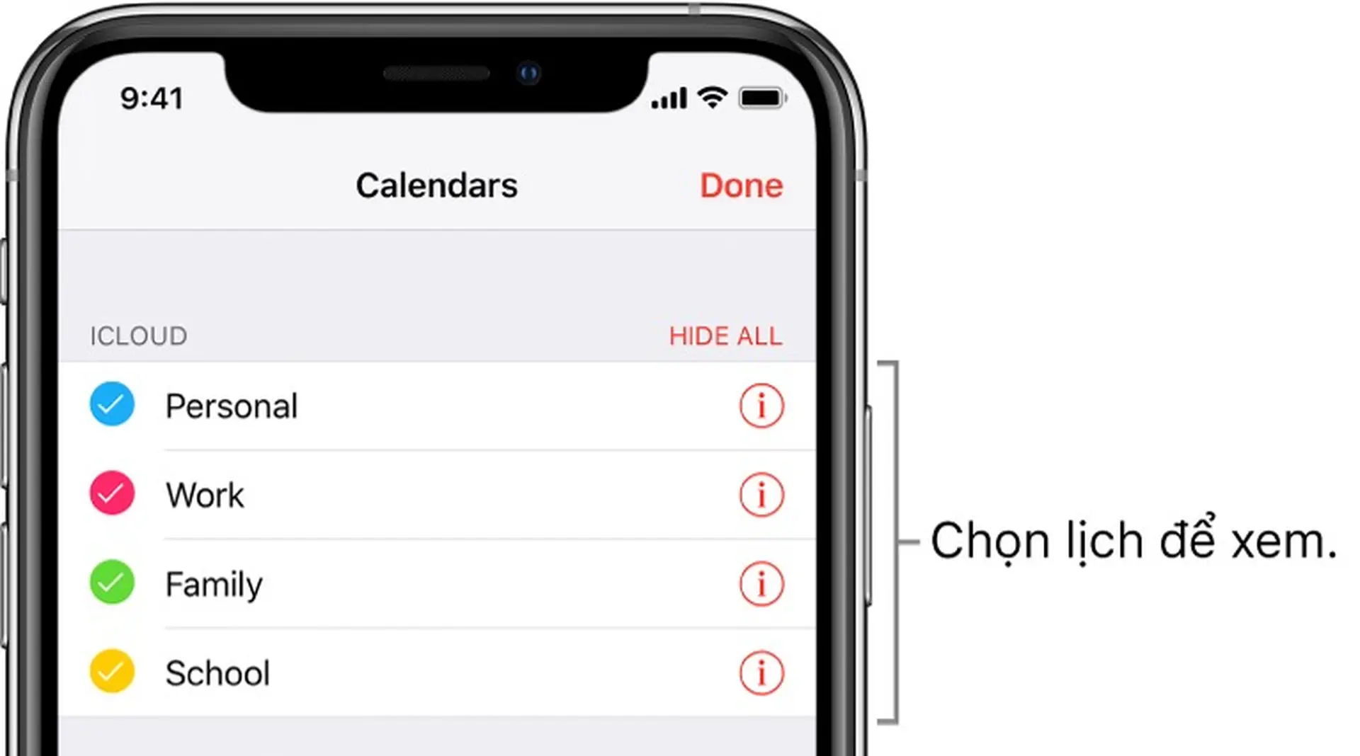 Chia sẻ lịch iCloud trên iPhone