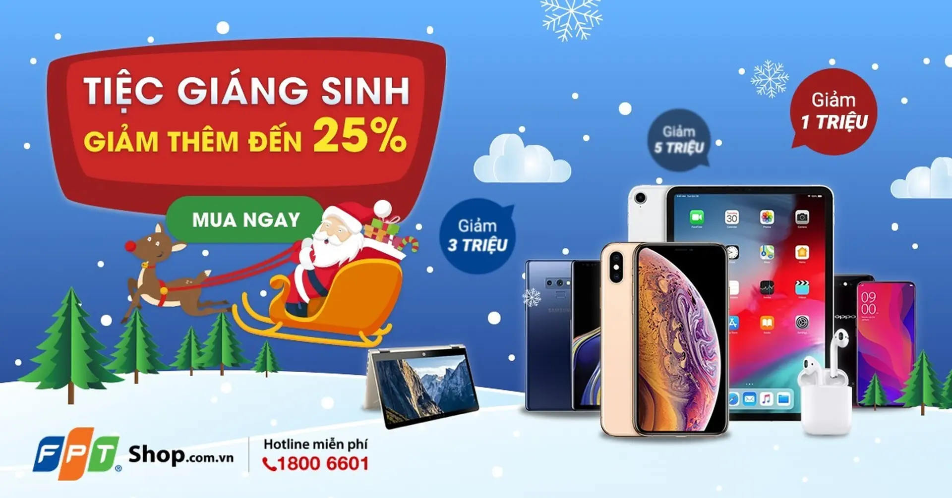 Đón Giáng Sinh, FPT Shop giảm đến 25% tất cả sản phẩm