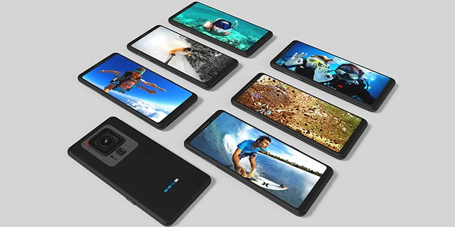 Mời chiêm ngưỡng ý tưởng GoPro Phone cực độc và lạ với màn hình không viền, camera kép