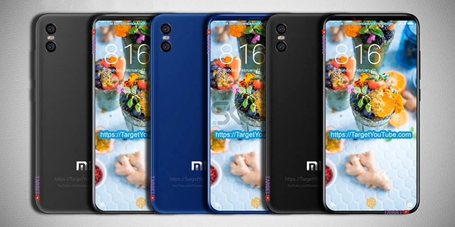 Xiaomi Mi 7 lộ ảnh render mới với thiết kế không viền, cảm biến vân tay dưới màn hình