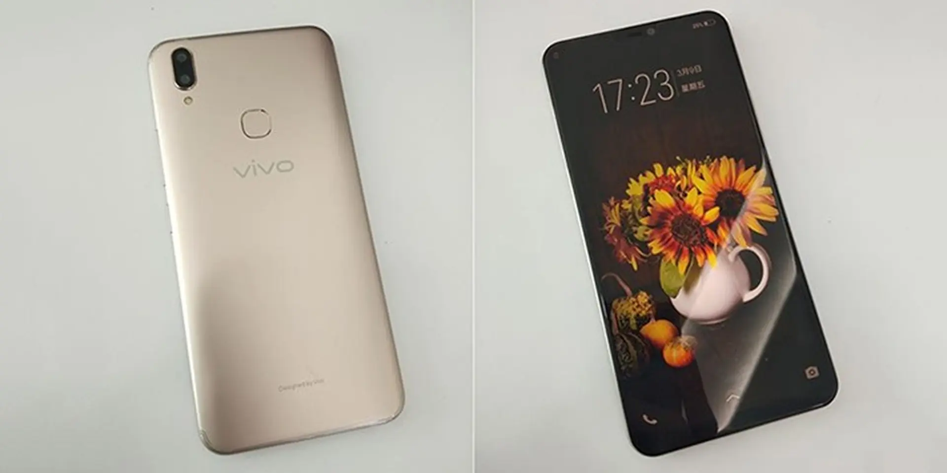 Vivo V9 tiếp tục lộ ảnh thực tế với màn hình 18:9 viền siêu mỏng, có tai thỏ và camera kép