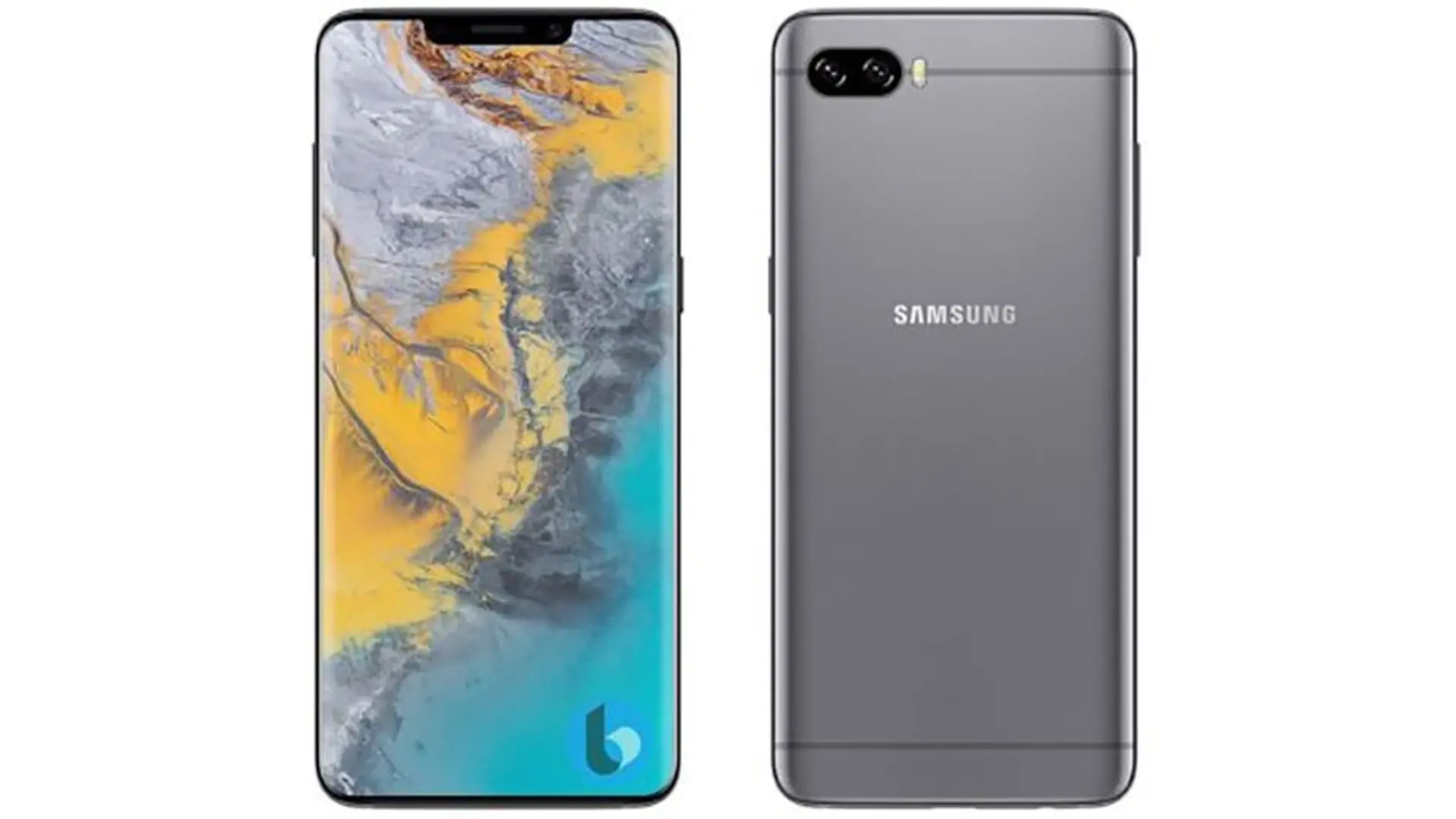 Màn nhãn với concept về siêu phẩm Galaxy S10 với màn hình tai thỏ, iPhone X thua xa