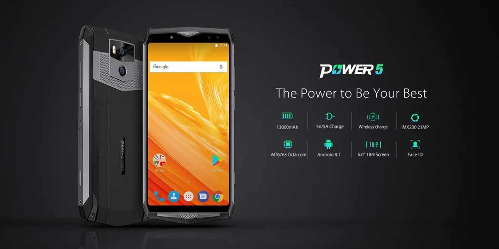 Ulefone Power 5, smartphone pin khủng 13,000 mAh chính thức trình làng