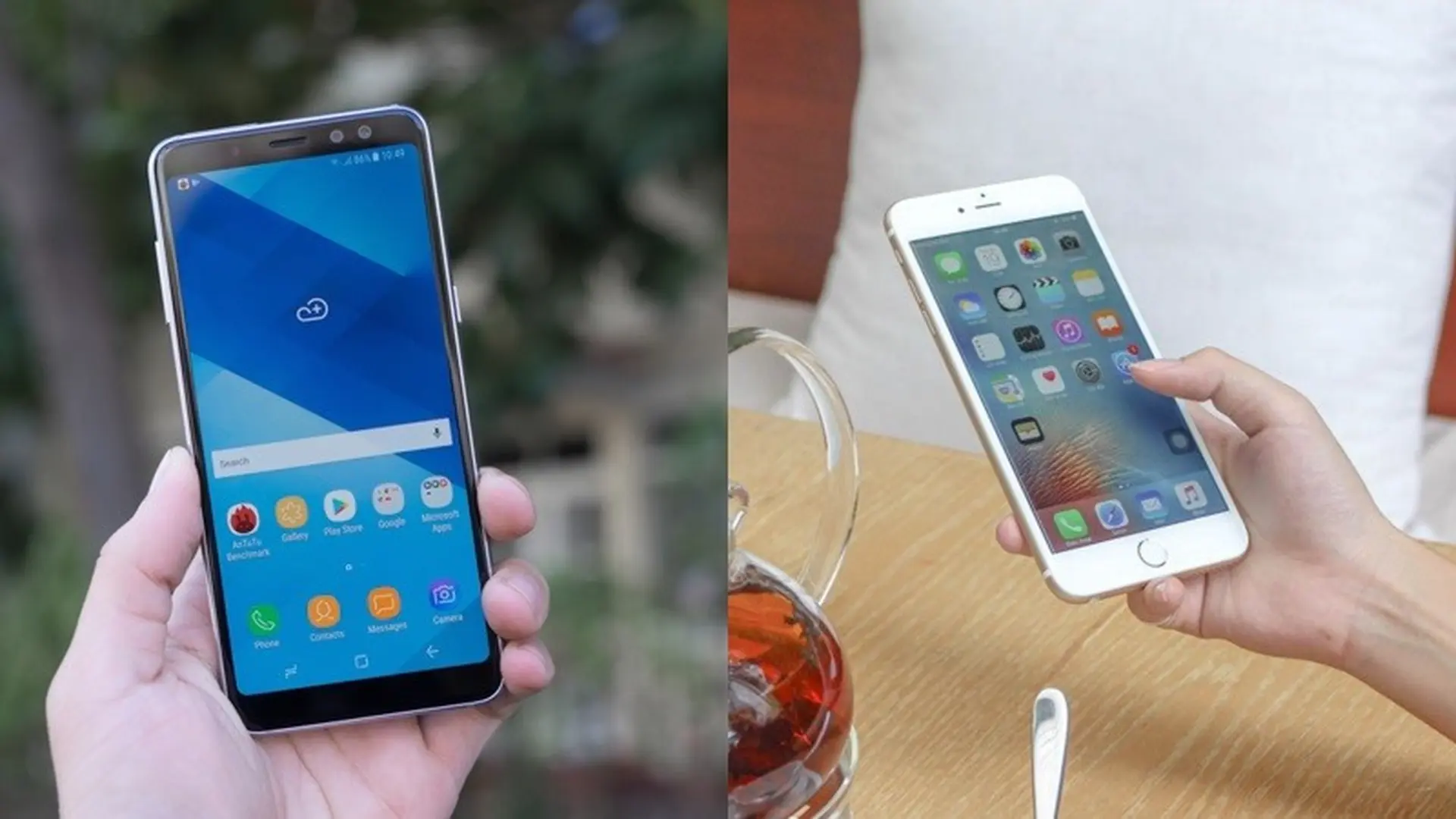 Galaxy A8+ 2018 và iPhone 6s Plus: Dưới 14 triệu chọn “Sung” hay “Táo”?