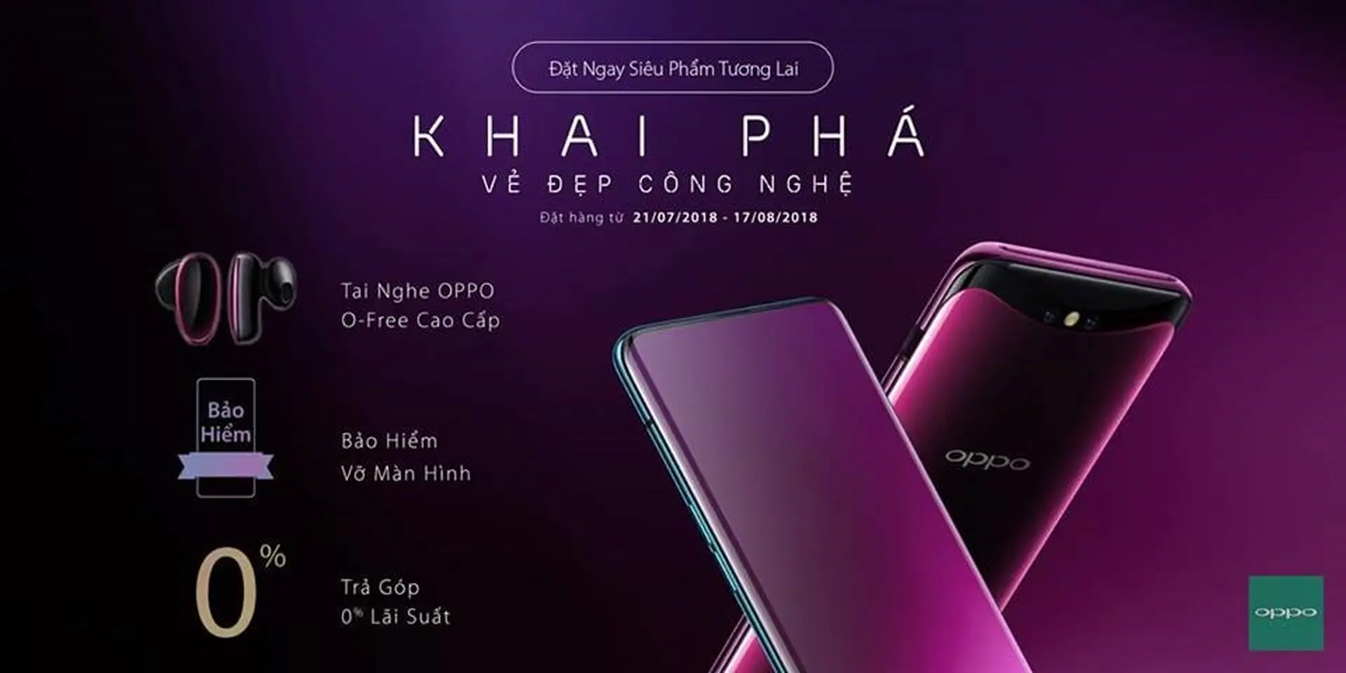 OPPO Find X mở đặt hàng từ ngày 21/7 kèm theo bộ quà tặng tai nghe bluetooth sành điệu