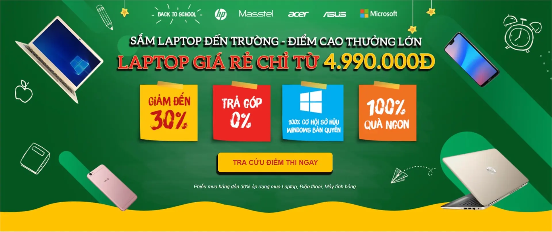 Thí sinh dự thi THPT 2018 được giảm đến 30% khi mua laptop tại FPT Shop
