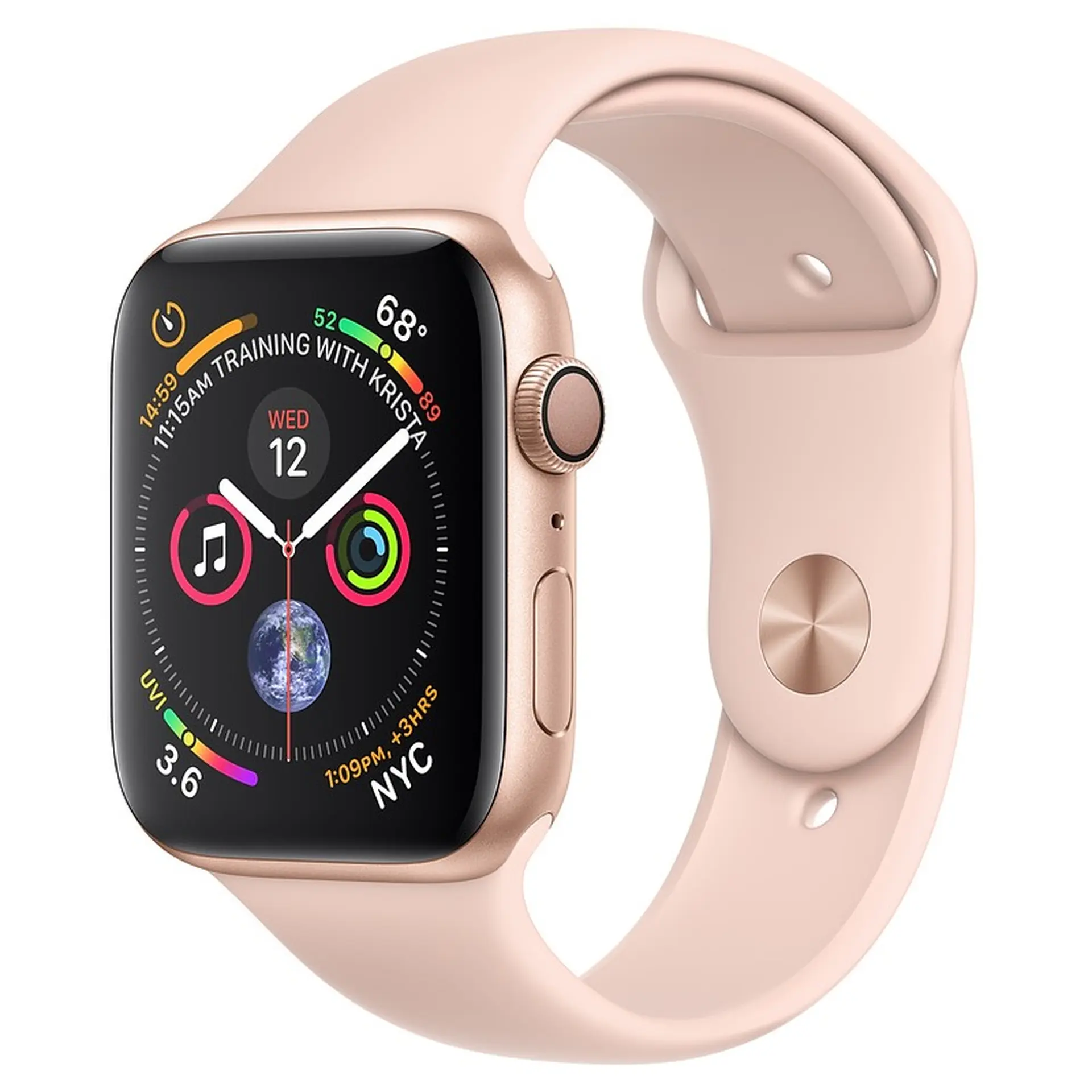 Apple Watch S4 GPS, 40mm viền nhôm vàng dây cao su hồng