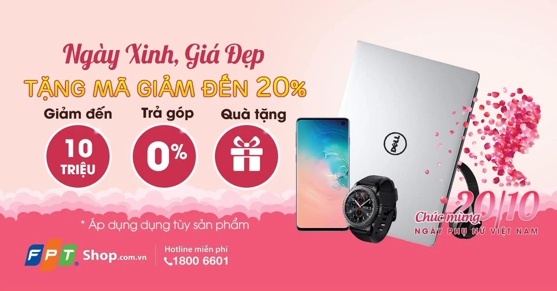 Ngày Phụ nữ Việt Nam, FPT Shop tặng mã giảm đến 20%