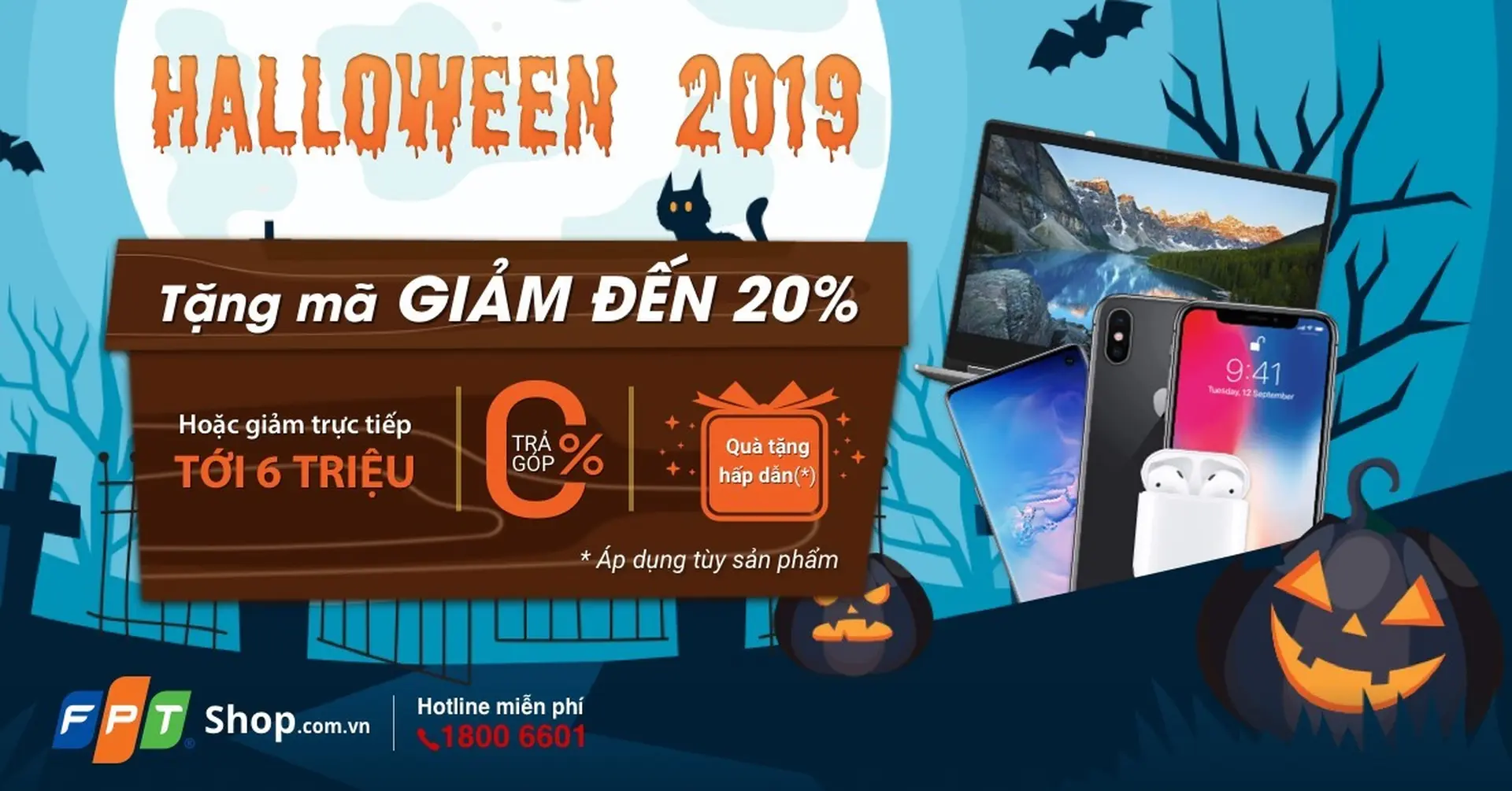 Lễ Halloween 2019, FPT Shop tặng mã giảm tới 20%