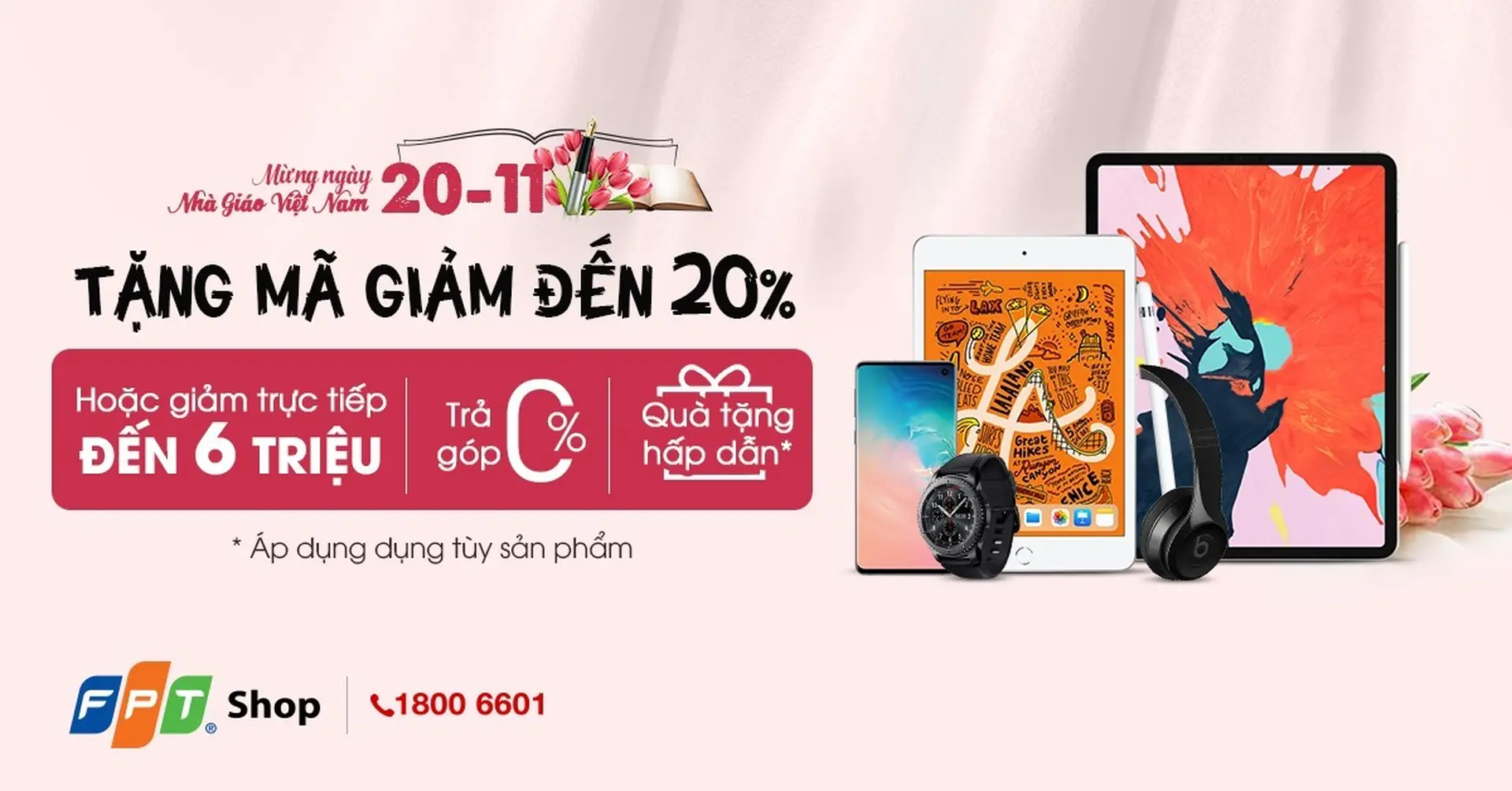Ngày 20-11, FPT Shop tặng mã giảm đến 20%