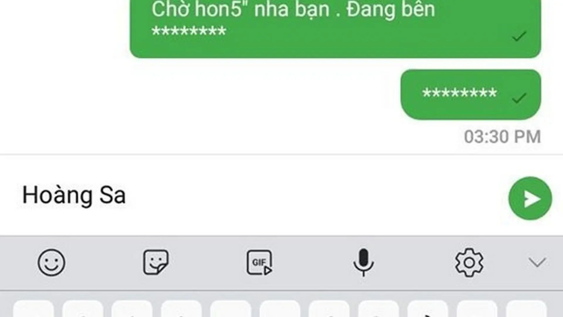 Không thể chat được tên Hoàng Sa, Trường Sa trong app Go-Viet?