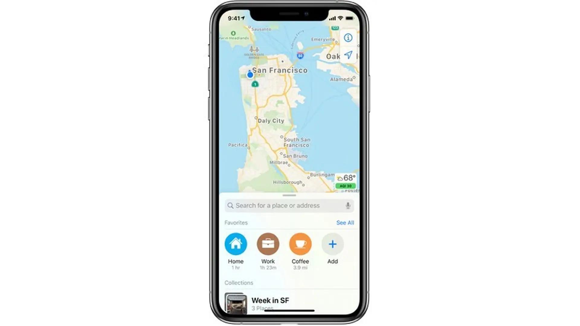Lưu địa điểm ưa thích trong Bản đồ trên iOS 13