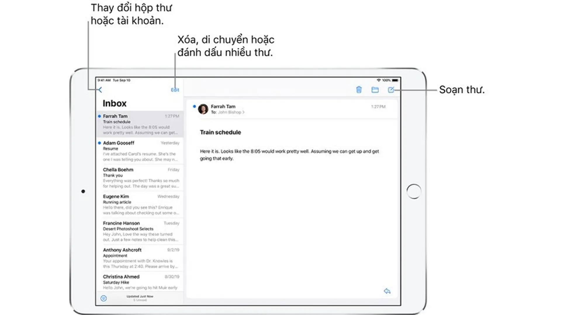 Soạn email trong Mail trên iPadOS 13