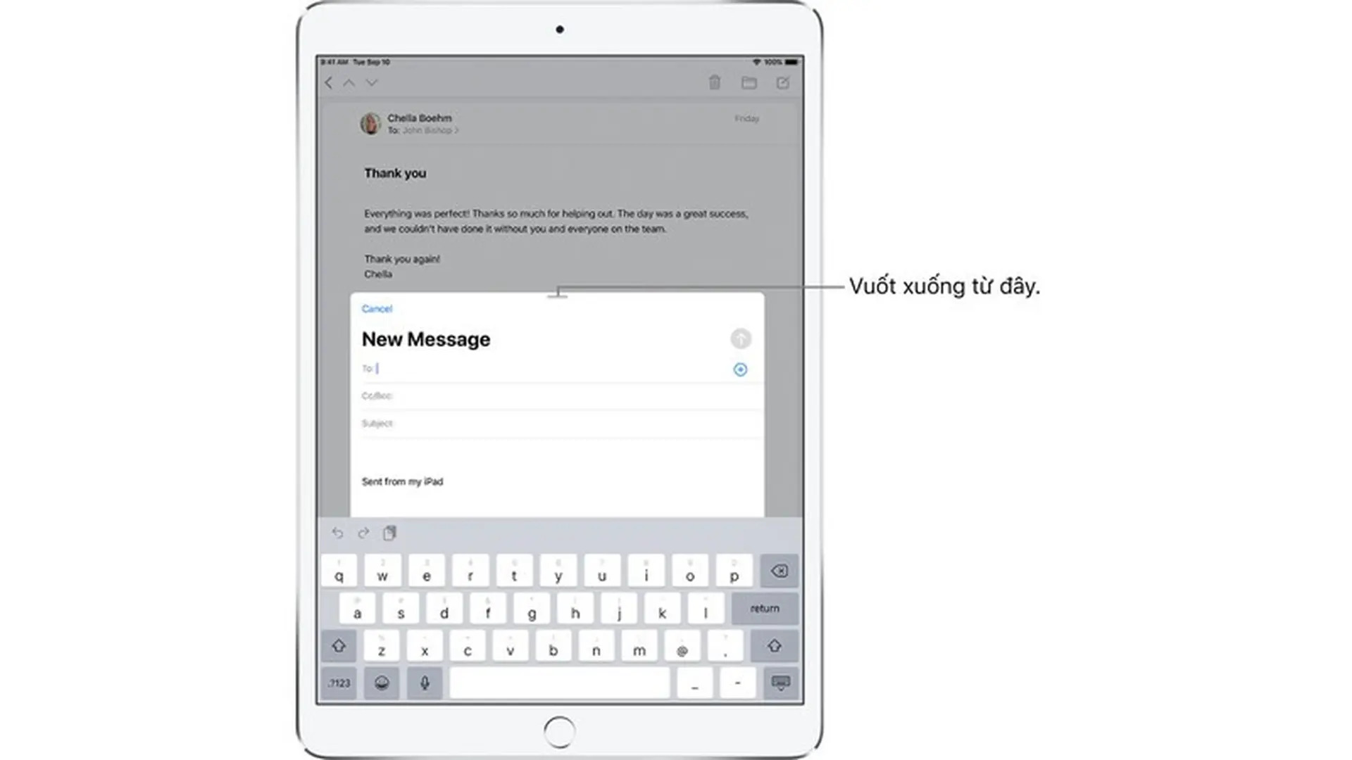 Lưu bản nháp trong Mail trên iPadOS 13