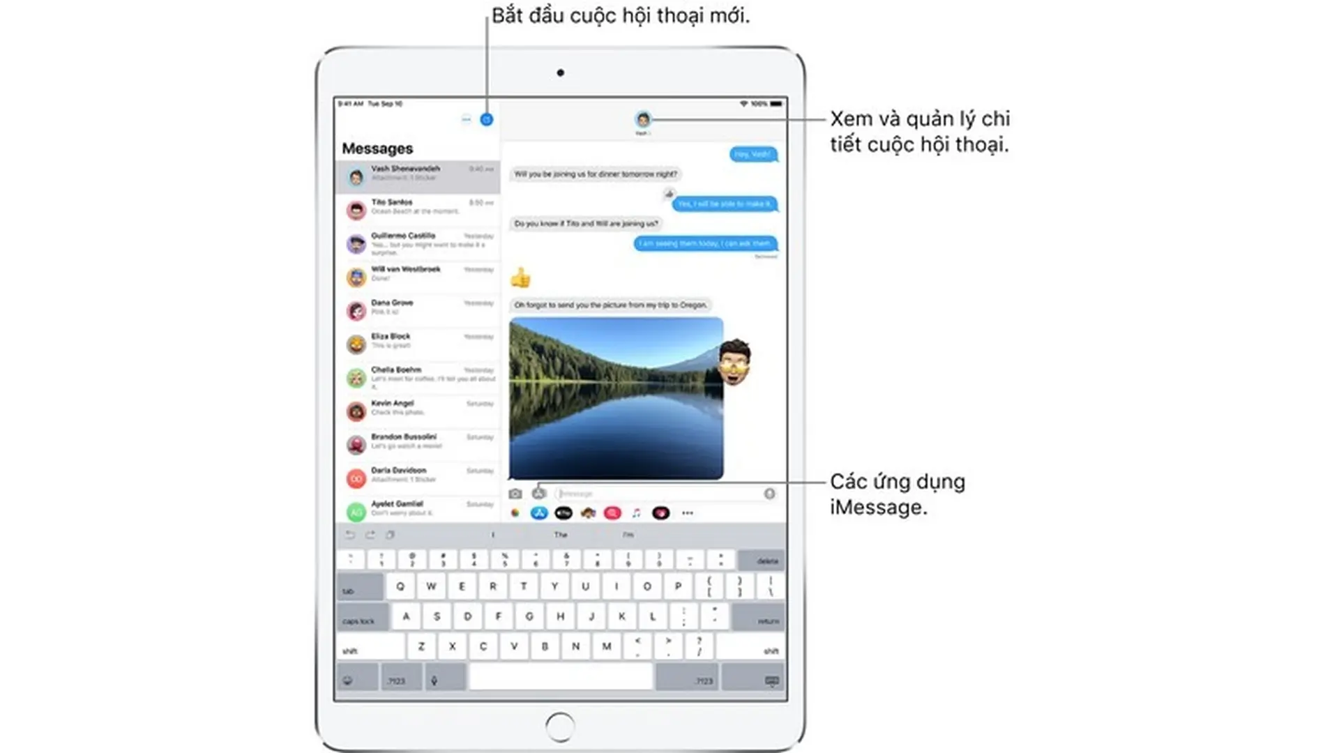 Gửi và nhận tin nhắn văn bản trên iPadOS 13