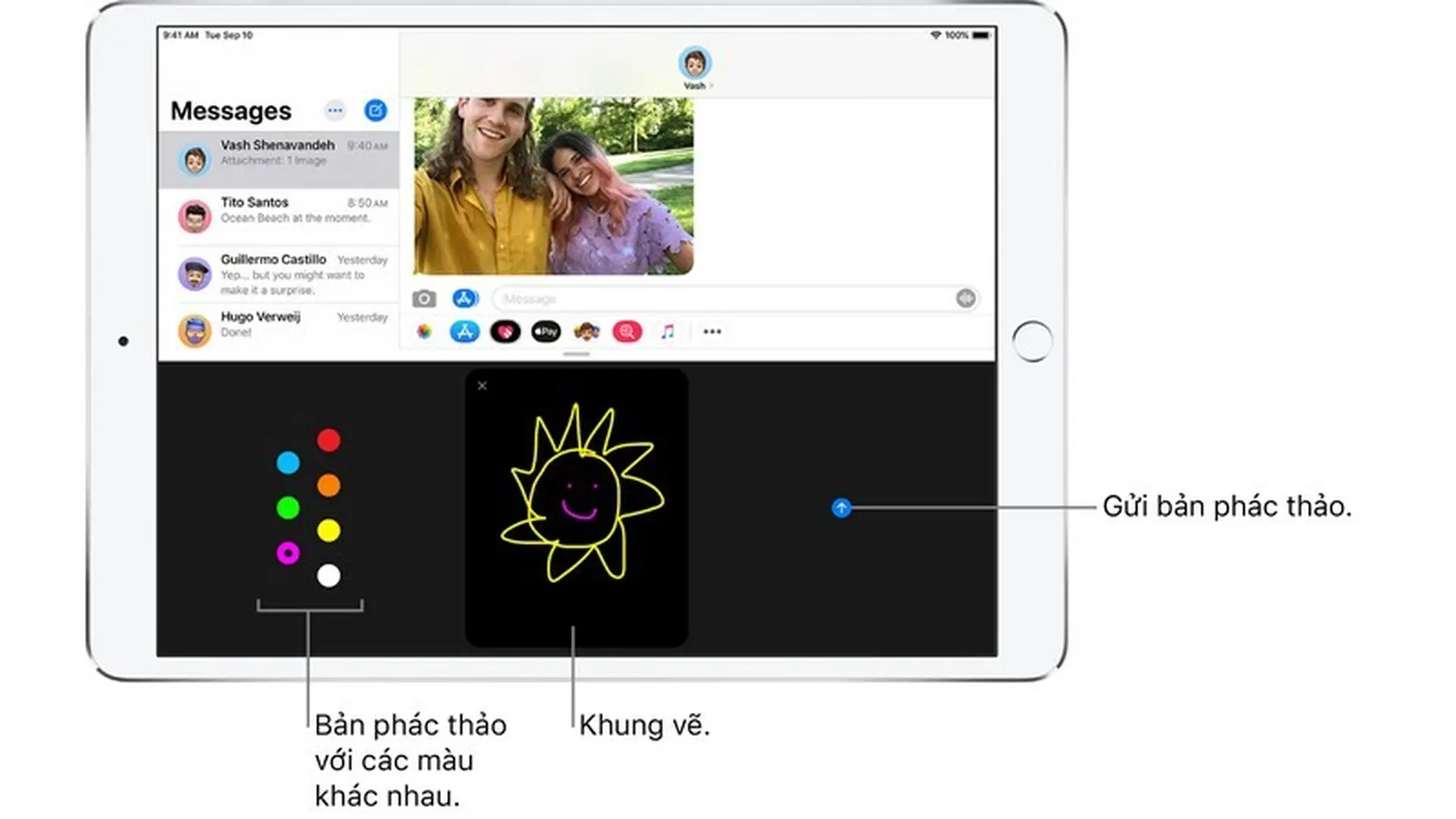 Gửi hiệu ứng Digital Touch trong Tin nhắn trên iPadOS 13