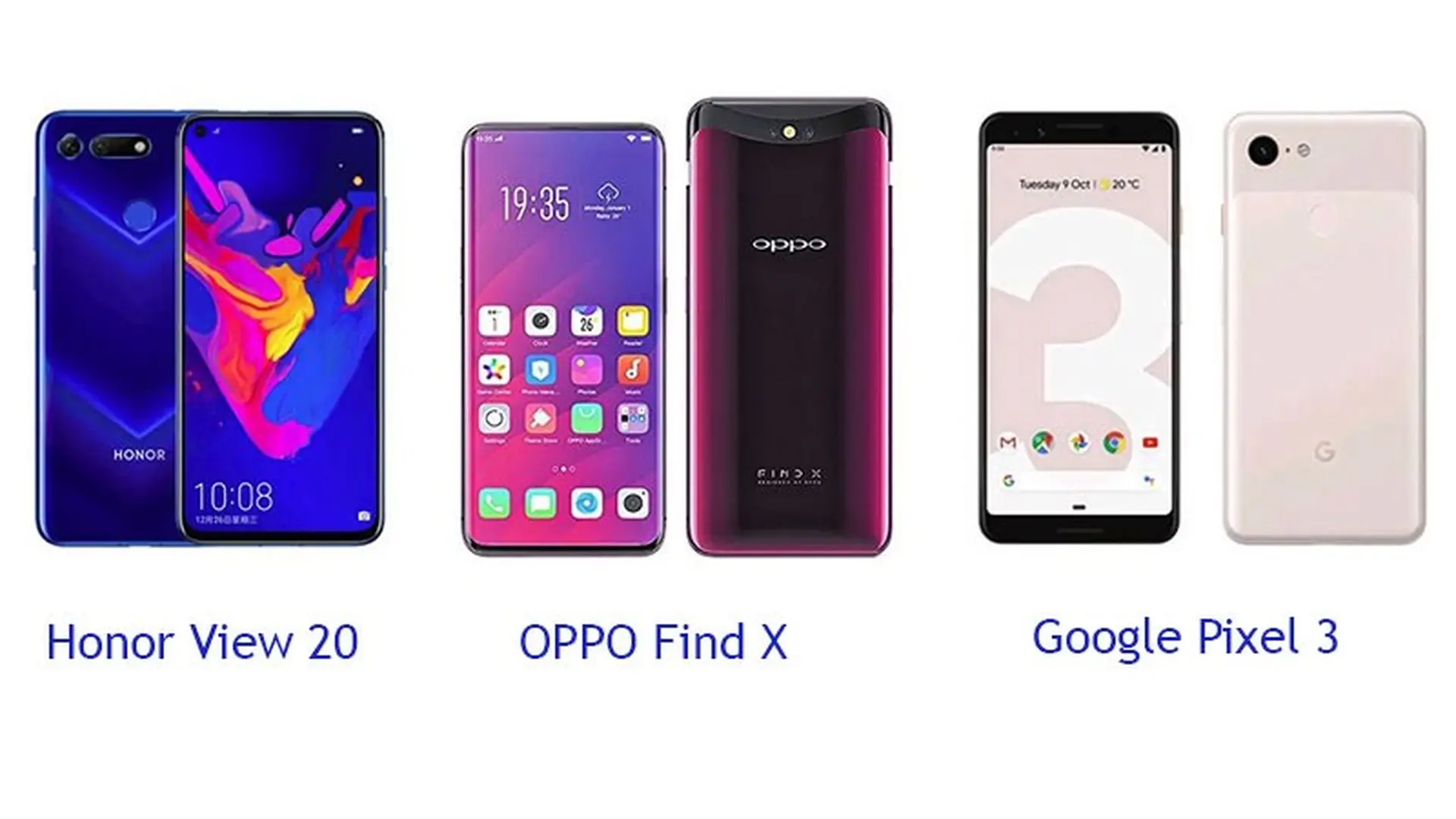 So sánh Honor View 20, OPPO Find X và Google Pixel 3: Siêu phẩm nào đáng mua hơn?
