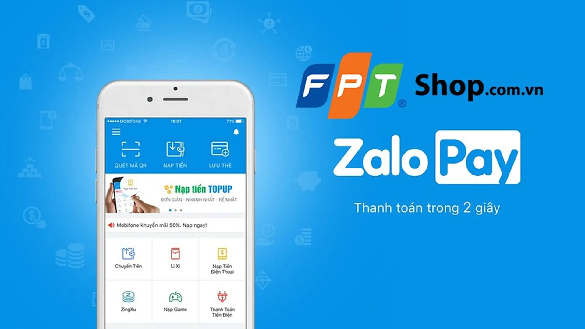 Hướng dẫn dùng ZaloPay để được giảm giá khi mua hàng tại FPT Shop